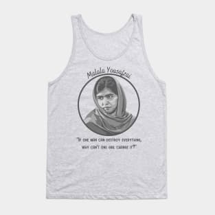 Malala Yousafzai Portrait and Quote Tank Top